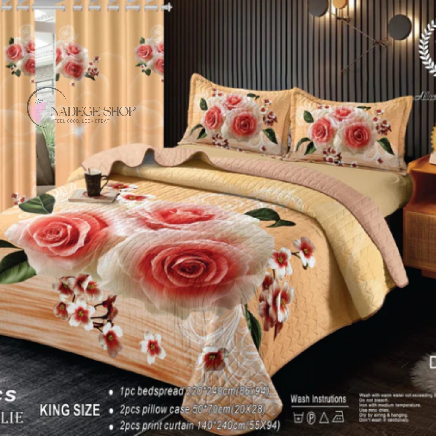 LOVELY 5D – 5-Piece Bedspread Set (Assorted Colors)