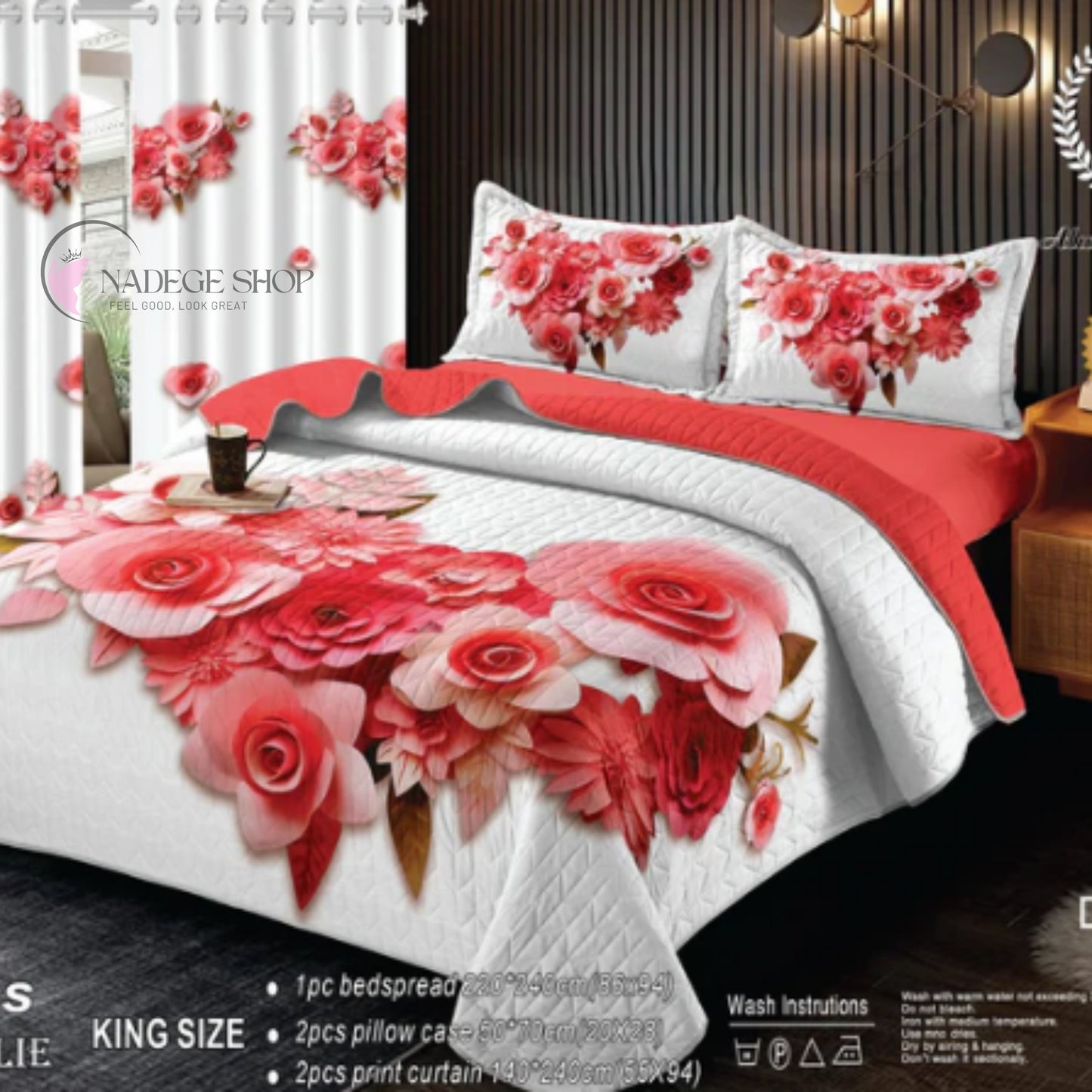 LOVELY 5D – 5-Piece Bedspread Set (Assorted Colors)