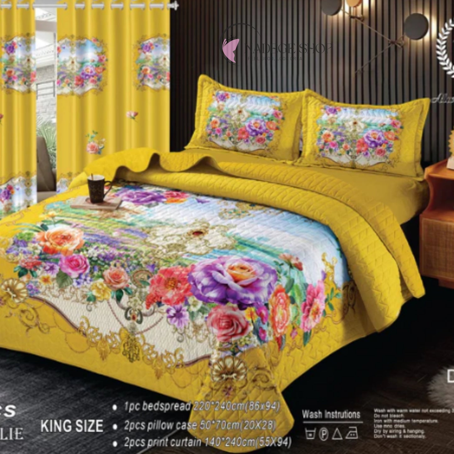 LOVELY 5D – 5-Piece Bedspread Set (Assorted Colors)