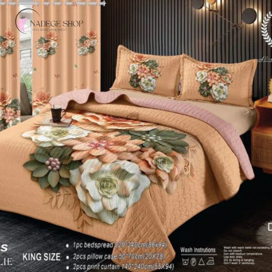 LOVELY 5D – 5-Piece Bedspread Set (Assorted Colors)