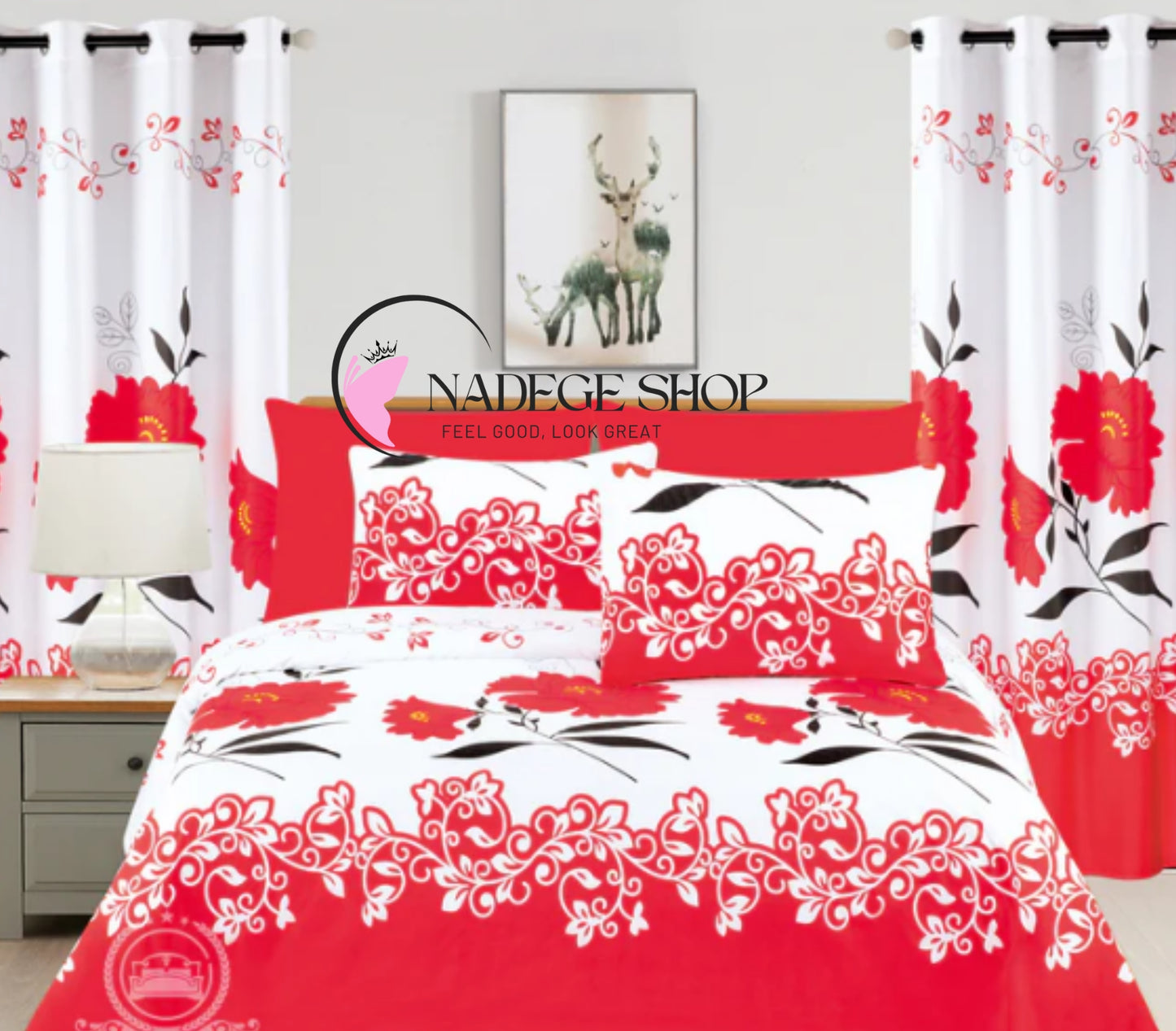 LUXE HARMONY 8-Piece Bed & Curtain Set