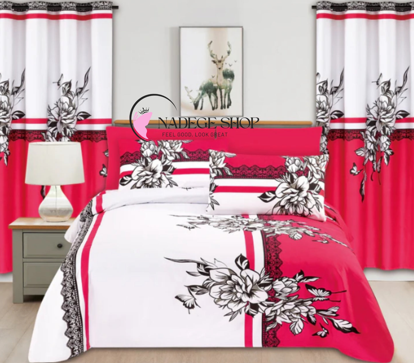 LUXE HARMONY 8-Piece Bed & Curtain Set
