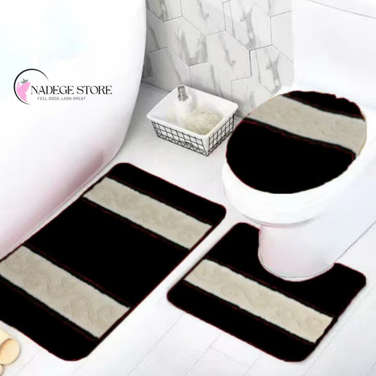 YASMIN 3-Piece Bath Mat Set – Bold & Beautiful