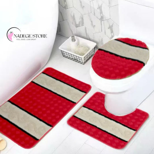 YASMIN 3-Piece Bath Mat Set – Bold & Beautiful